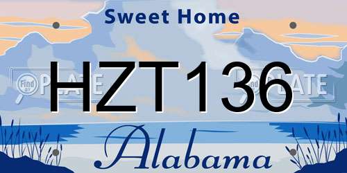 HZT136 Alabama License Plate