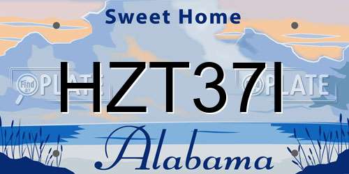HZT37I Alabama License Plate