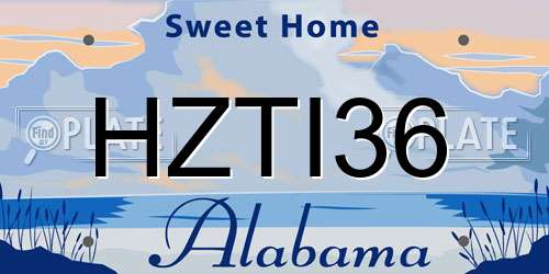 HZTI36 Alabama License Plate