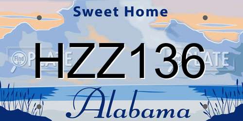 HZZ136 Alabama License Plate
