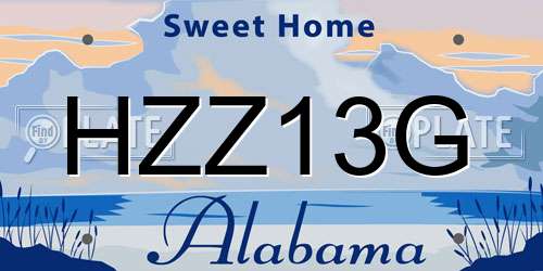 HZZ13G Alabama License Plate