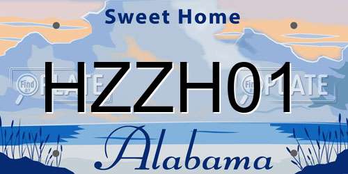 HZZH01 Alabama License Plate