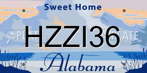 HZZI36 Alabama License Plate