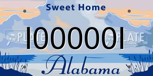 I00000I Alabama License Plate