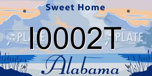 I0002T Alabama License Plate