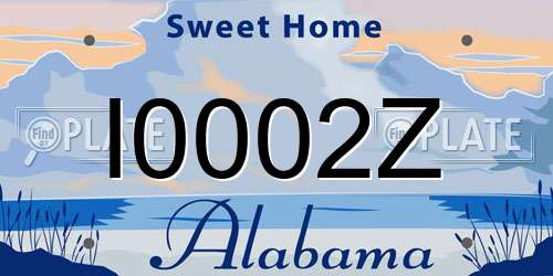 I0002Z Alabama License Plate
