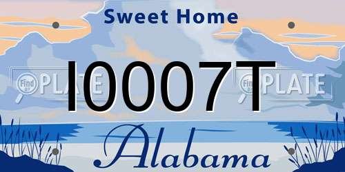 I0007T Alabama License Plate