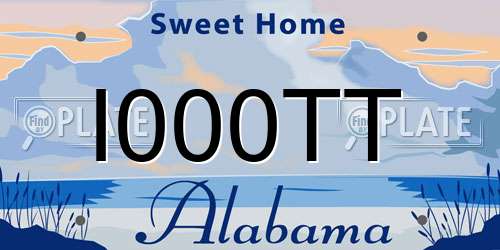 I000TT Alabama License Plate