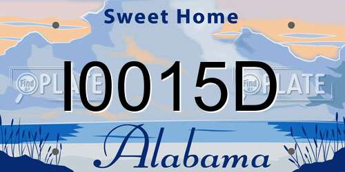 I0015D Alabama License Plate