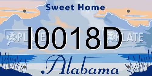 I0018D Alabama License Plate