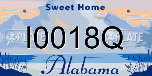 I0018Q Alabama License Plate