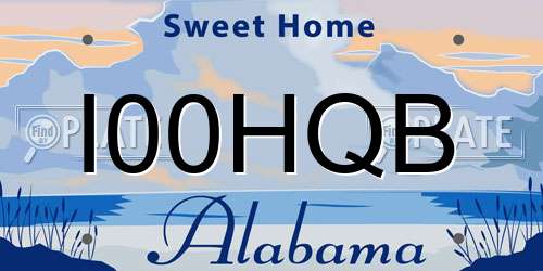 I00HQB Alabama License Plate
