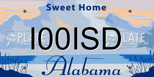 I00ISD Alabama License Plate