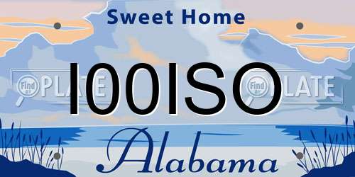 I00ISO Alabama License Plate
