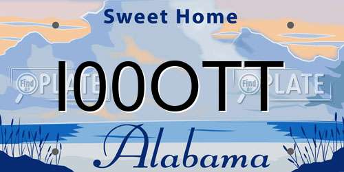 I00OTT Alabama License Plate