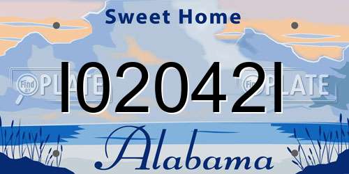 I02042I Alabama License Plate