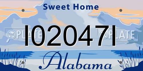 I02047I Alabama License Plate