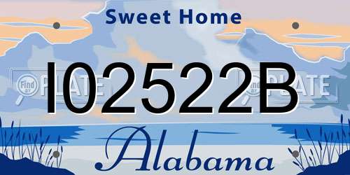 I02522B Alabama License Plate