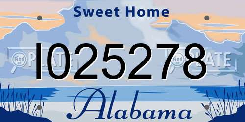 I025278 Alabama License Plate