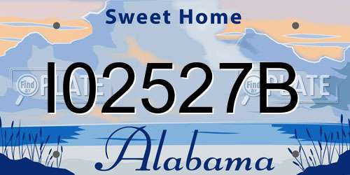 I02527B Alabama License Plate