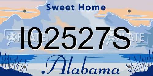 I02527S Alabama License Plate