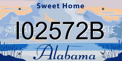 I02572B Alabama License Plate
