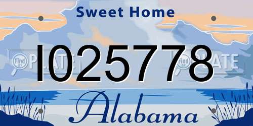 I025778 Alabama License Plate