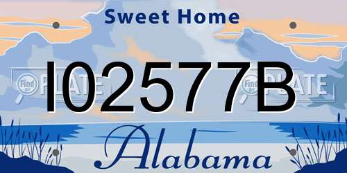 I02577B Alabama License Plate