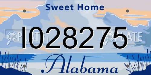 I028275 Alabama License Plate