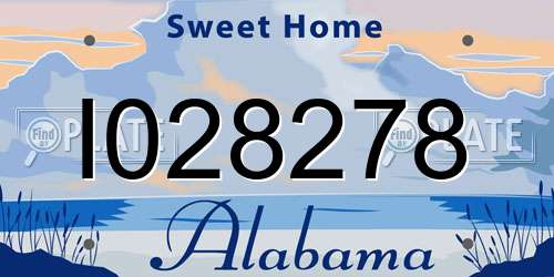 I028278 Alabama License Plate