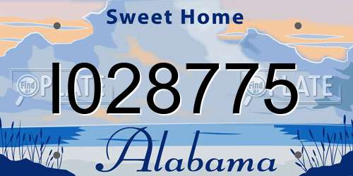 I028775 Alabama License Plate