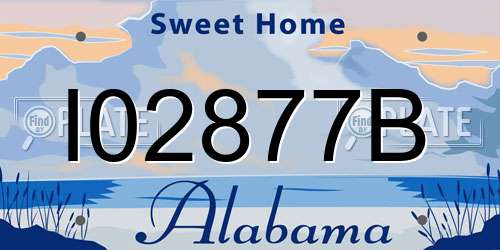 I02877B Alabama License Plate