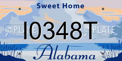 I0348T Alabama License Plate