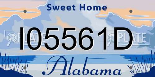 I05561D Alabama License Plate