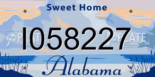 I058227 Alabama License Plate