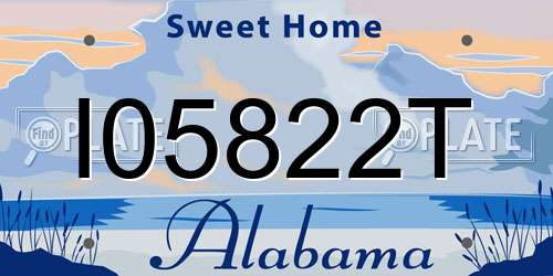 I05822T Alabama License Plate