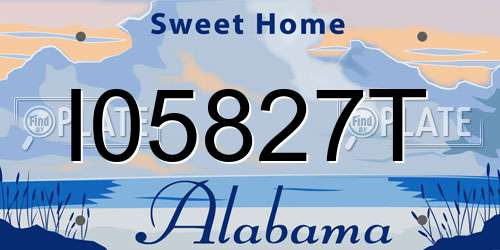 I05827T Alabama License Plate