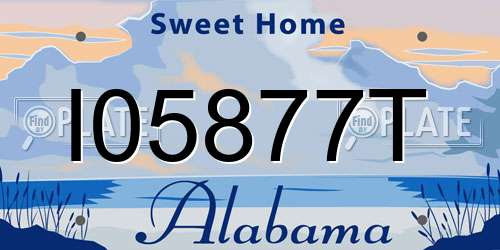 I05877T Alabama License Plate
