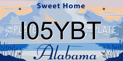 I05YBT Alabama License Plate