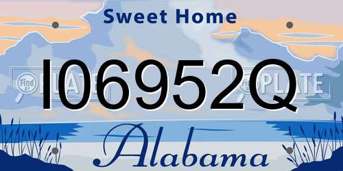 I06952Q Alabama License Plate
