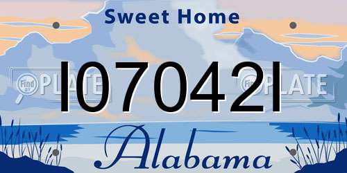 I07042I Alabama License Plate