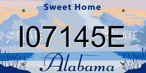 I07145E Alabama License Plate
