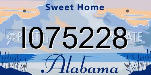 I075228 Alabama License Plate
