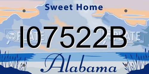 I07522B Alabama License Plate
