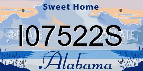 I07522S Alabama License Plate