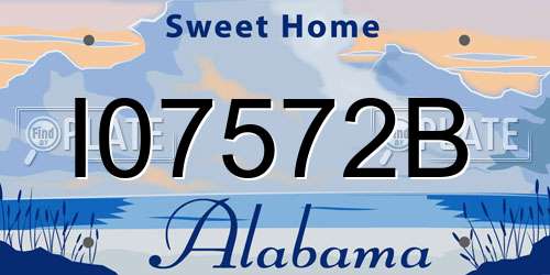 I07572B Alabama License Plate