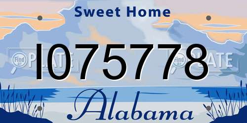 I075778 Alabama License Plate