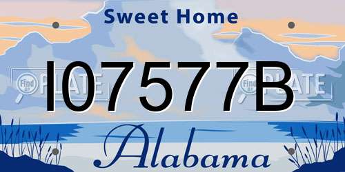 I07577B Alabama License Plate