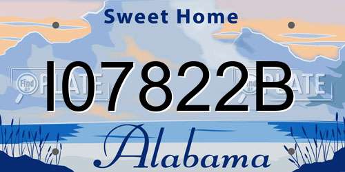I07822B Alabama License Plate