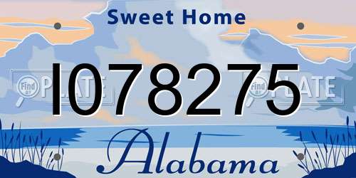I078275 Alabama License Plate
